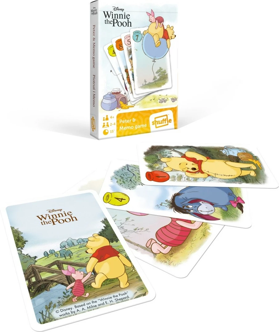 Igra s kartami Peter & Winnie the Pooh Memo, Cartamundi, za otroke, večbarvna