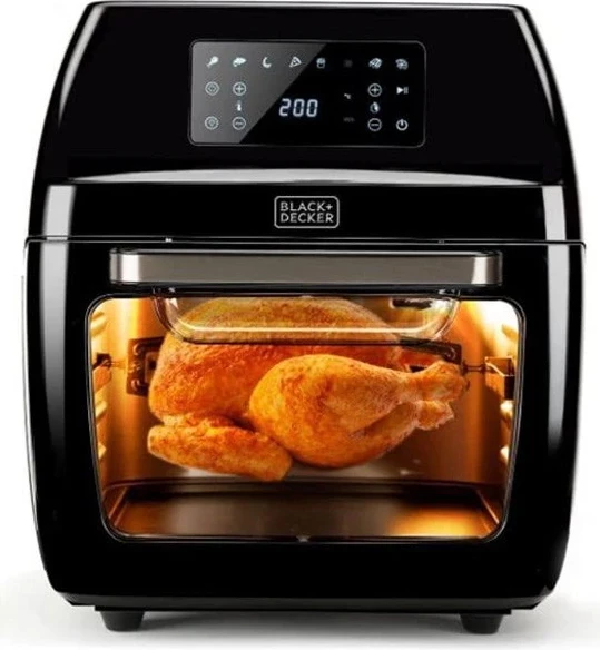 Friteza na zrak in pečica Black+Decker BXAFO1200E, 1700 W, črna