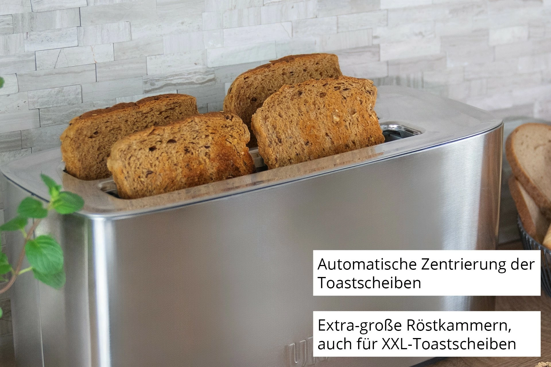 Toaster, 4 rezine, inox, 1200 W, črn, UNOLD Tom 38266 Toaster, 4 rezine, inox, 1200 W, črn, UNOLD Tom 38266