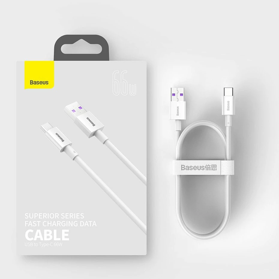 Polnilni in podatkovni kabel Baseus Superior CATYS-01, USB na USB-C, 1 m, 66 W, črn