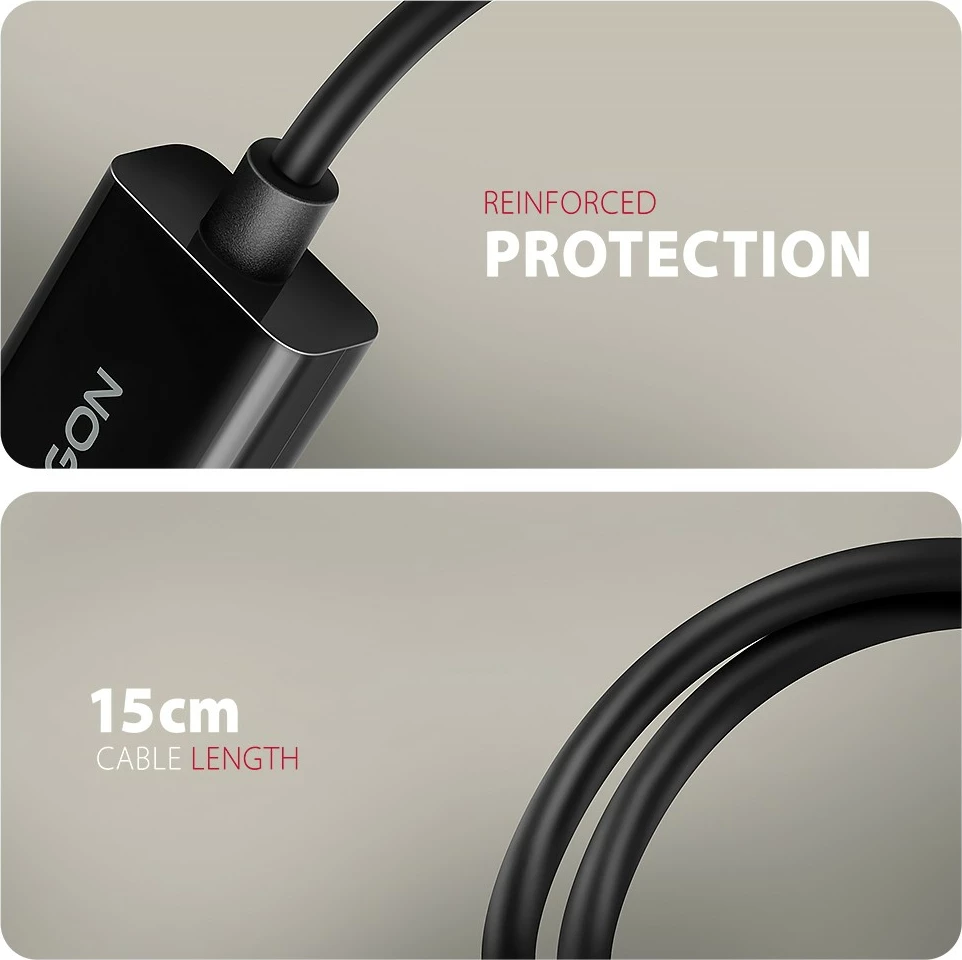 Aktivni adapter DisplayPort na HDMI, 4K/60Hz, 15 cm, črn, AXAGON RVD-HI20N Aktivni adapter DisplayPort na HDMI, 4K/60Hz, 15 cm, črn, AXAGON RVD-HI20N