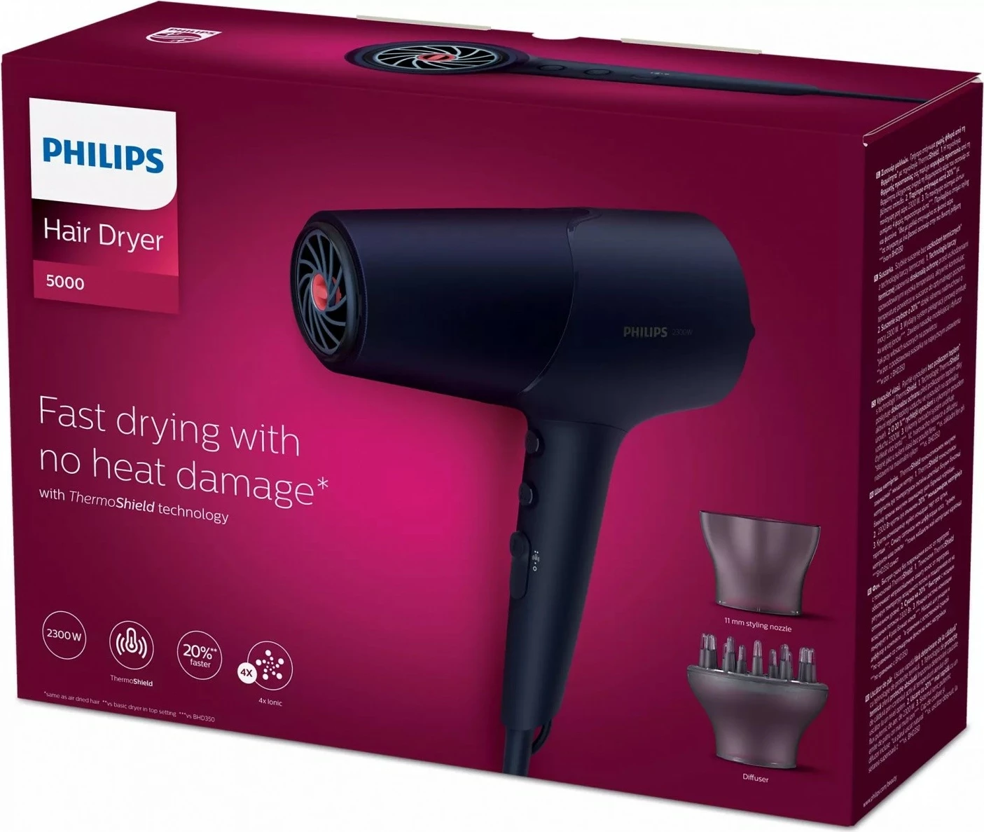 Sušilnik las, Philips BHD510/00, 2300 W, ThermoShield, moder Sušilnik las, Philips BHD510/00, 2300 W, ThermoShield, moder