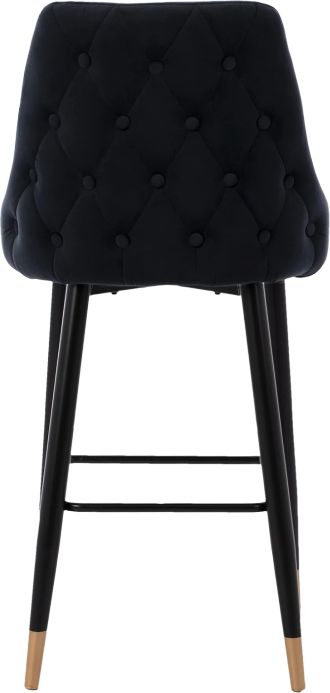 Serenity barski stol HM8519.04 črni žamet s kovinskim okvirjem 53x48x110 cm, set 2 kosov