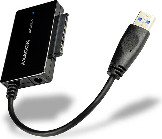 Adapter USB 3.0 na SATA za HDD/SSD 2,5", 3,5", 5,25", črn - AXAGON ADSA-FP3 FASTport3, z napajalnikom Adapter USB 3.0 na SATA za HDD/SSD 2,5", 3,5", 5,25", črn - AXAGON ADSA-FP3 FASTport3, z napajalnikom