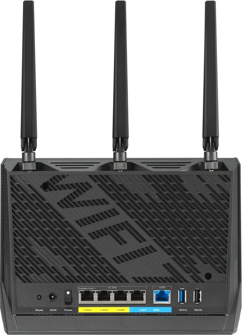 Usmerjevalnik WiFi 7, 6800 Mb/s, 10G, 3 zunanje antene, črn Asus RT-BE86U