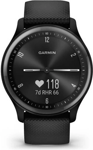 Hibridna pametna ura vívomove Sport, OLED, GPS, črna