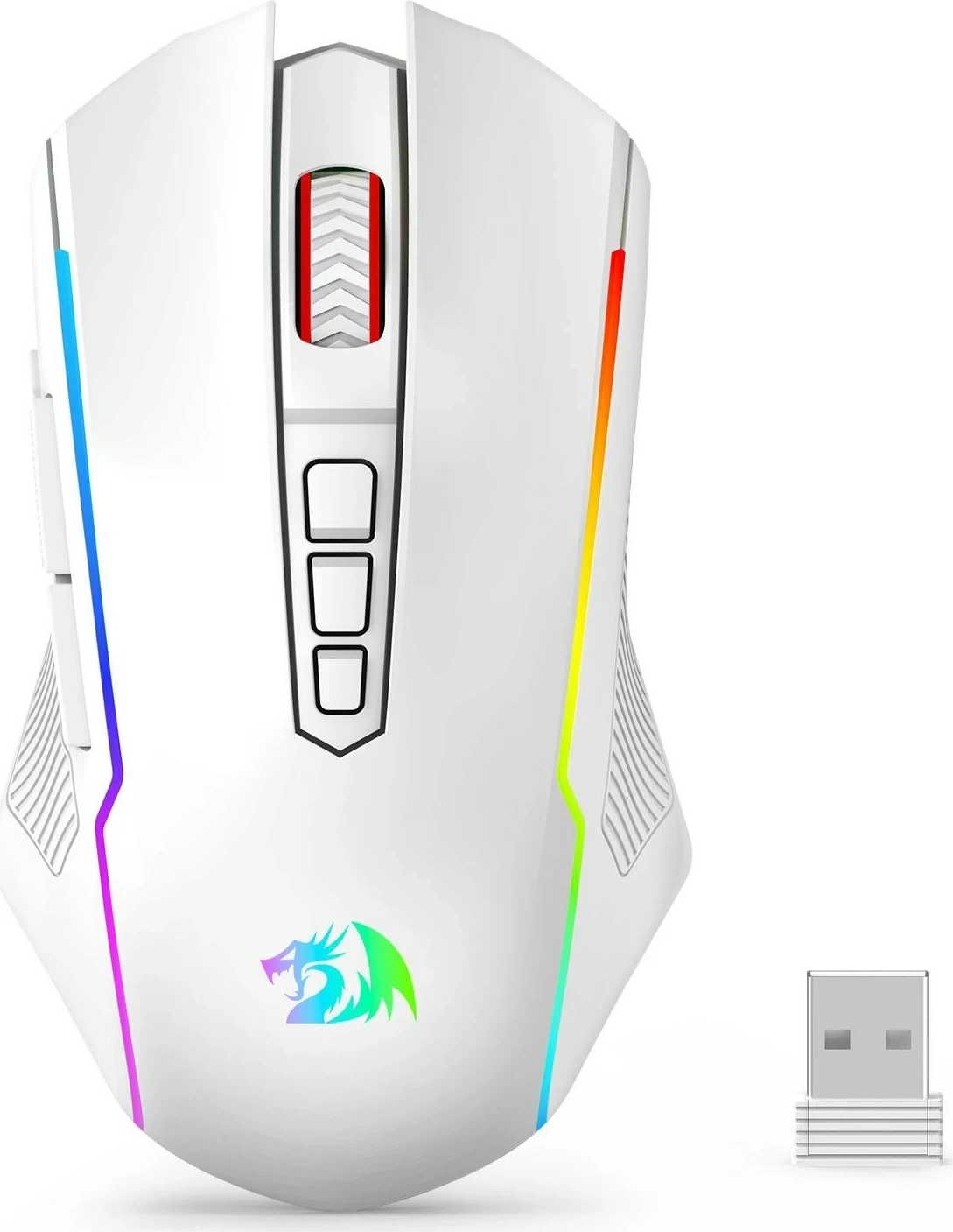 Brezžični miš z RGB Redragon M914W-RGB NIX, 5000 DPI, bela