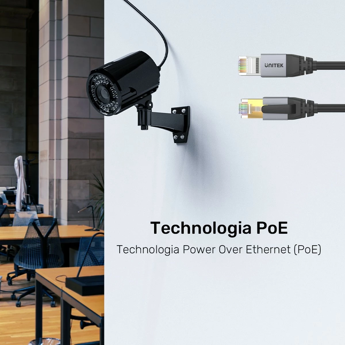 Ethernet kabel Unitek RJ-45 LAN, patchcord cat.8, 5 m, črno-siv