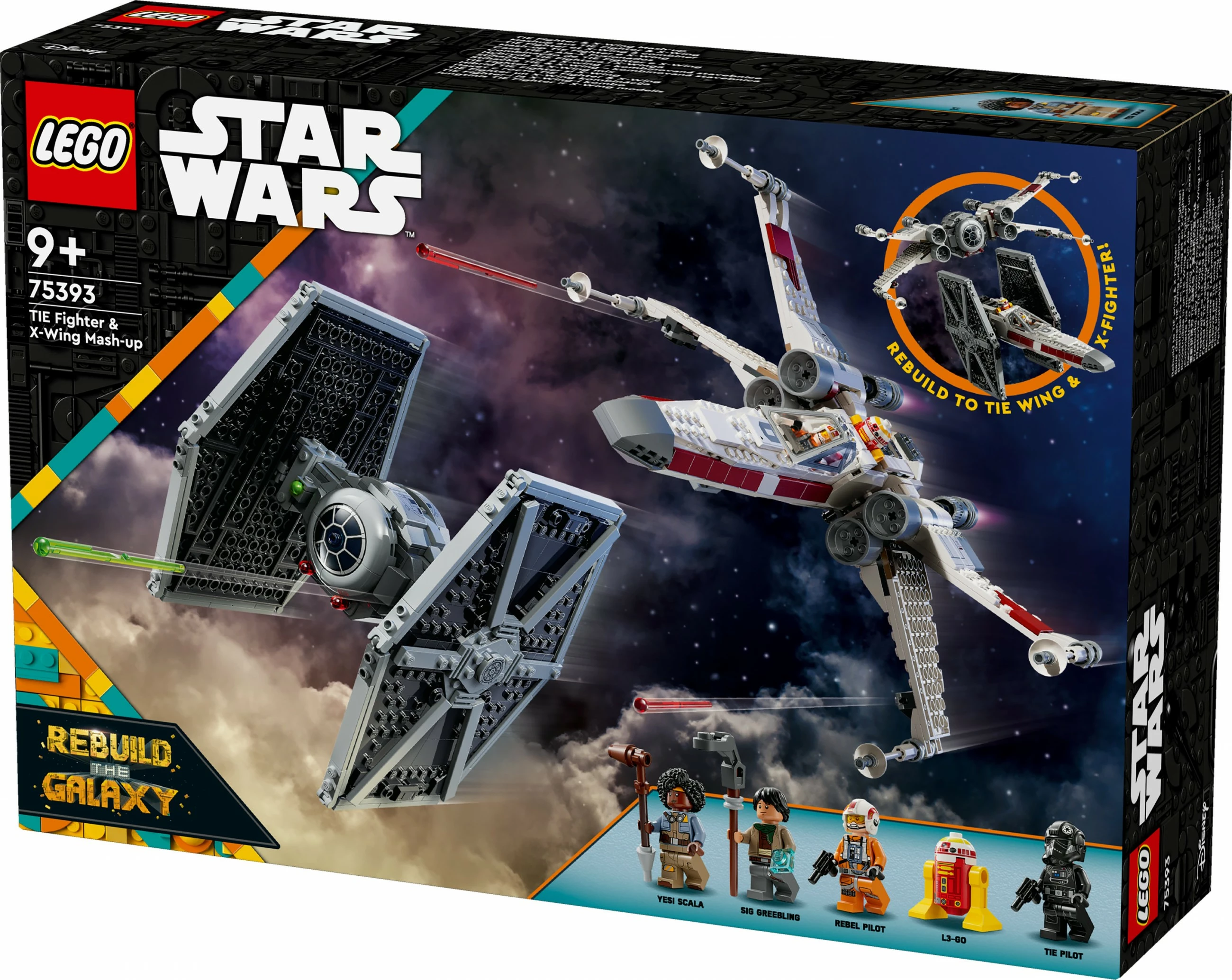 Set gradnje TIE Fighter in X-Wing Mash-up LEGO, 1063 delov, večbarven