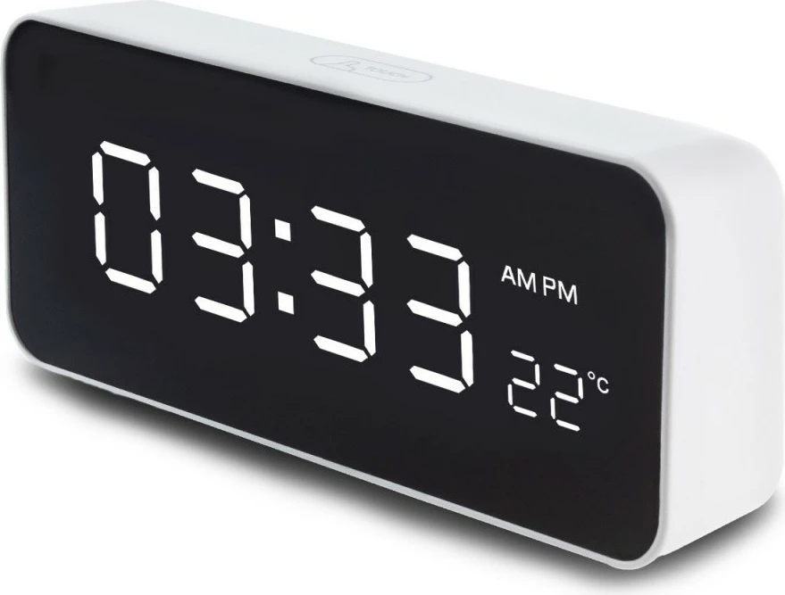 Digitalna alarmna ura z merilcem temperature, GreenBlue GB397, bela