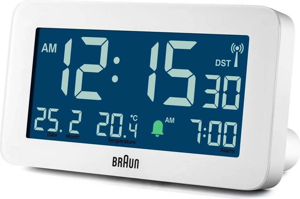 Digitalni alarm, Braun BC10, LCD zaslon, termometer, 12/24 h, bel