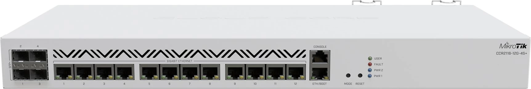 Usmerjevalnik MikroTik CCR2116-12G-4S+, Gigabit Ethernet, bel Usmerjevalnik MikroTik CCR2116-12G-4S+, Gigabit Ethernet, bel