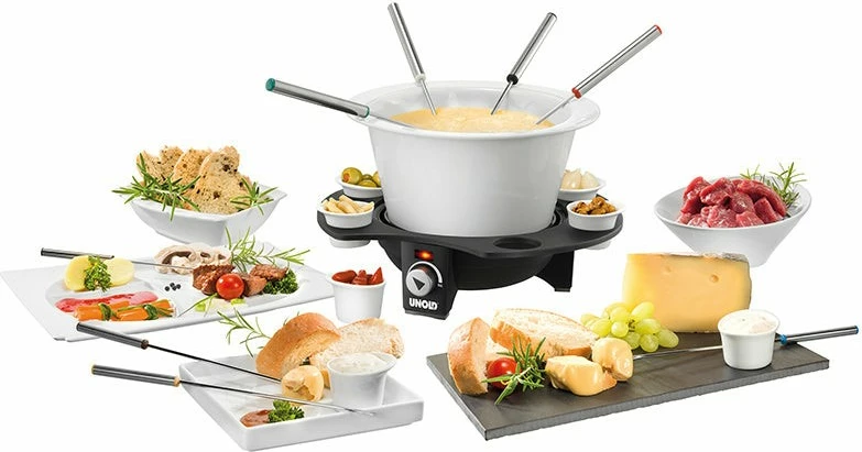 Set za fondue, 8 oseb, 1,5 L, črno-srebrn UNOLD 48645 Set za fondue, 8 oseb, 1,5 L, črno-srebrn UNOLD 48645