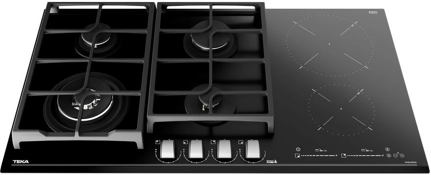 Kombinirana kuhalna plošča 4 plin + 2 indukcija TEKA JZC 96342 BBC BK, 90 cm, črna