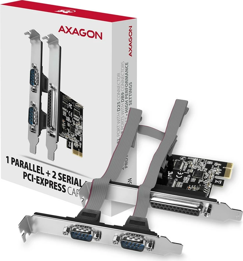 Razširitvena karta AXAGON PCEA-PSN, 1x LPT, 2x RS-232, PCIe, komplet za standardni in nizkoprofilni nosilec Razširitvena karta AXAGON PCEA-PSN, 1x LPT, 2x RS-232, PCIe, komplet za standardni in nizkoprofilni nosilec