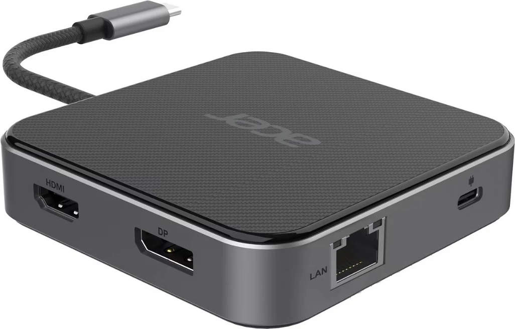 Večji zaslonski hub Acer, 8K Ultra HD, USB Type-C, črn