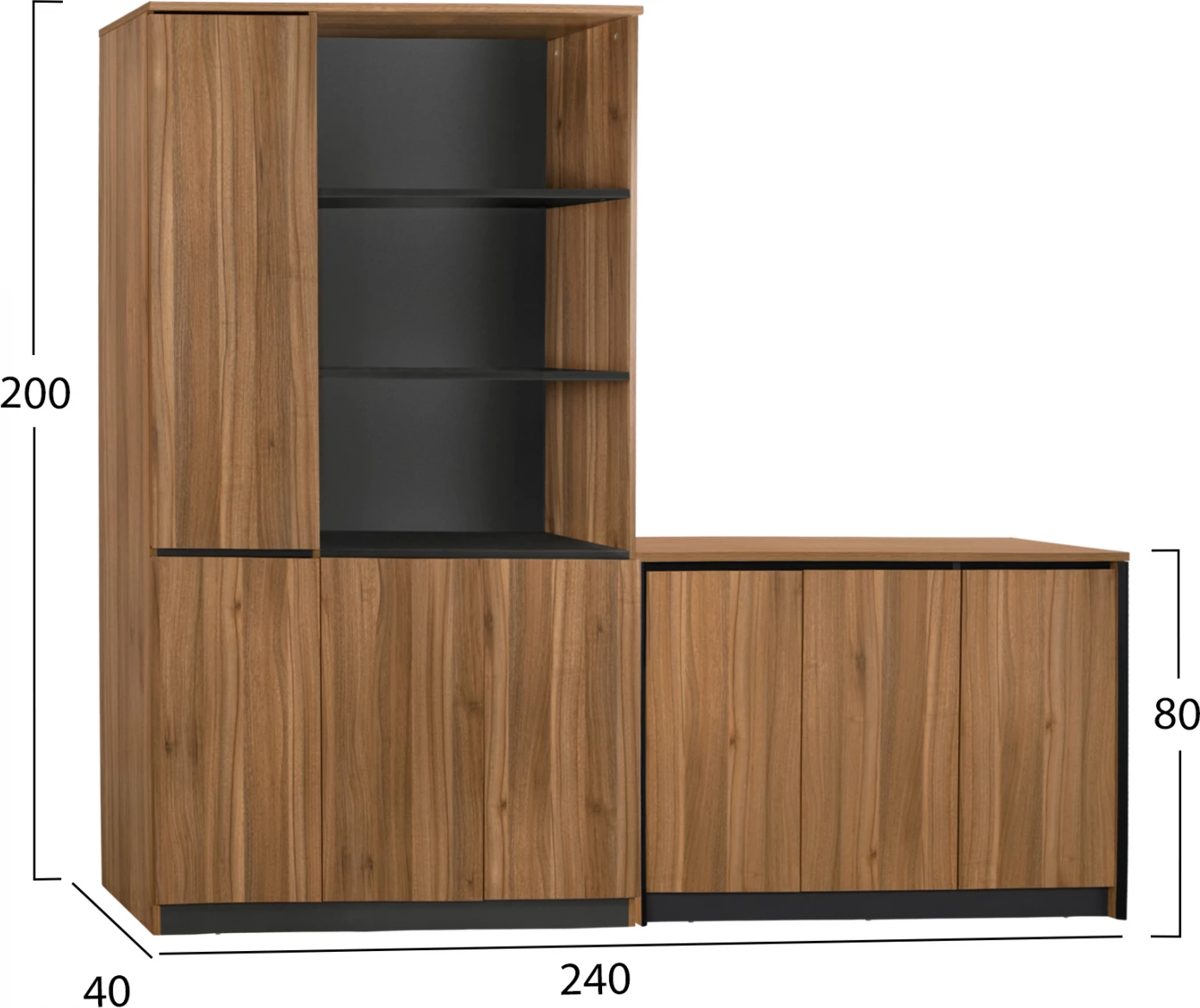 Set 2 kosov profesionalne pisarniške knjižnice s kabinetom Supreme FH11370