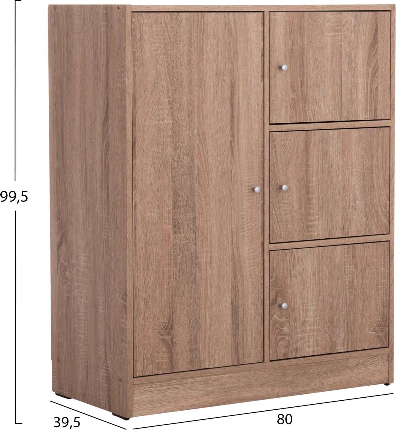 Omara s 4 prostori za shranjevanje MATIN FH2479.02 sonoma hrast melamin 80x39,5x99,5Hcm
