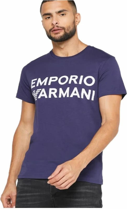 Majica za moške Emporio Armani, mornarsko modra