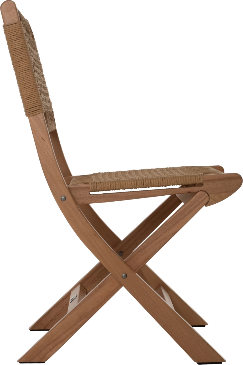 Zložljiv stol iz bukovega lesa in vrvi v naravni barvi 47x58x84Hcm.FH9411.01