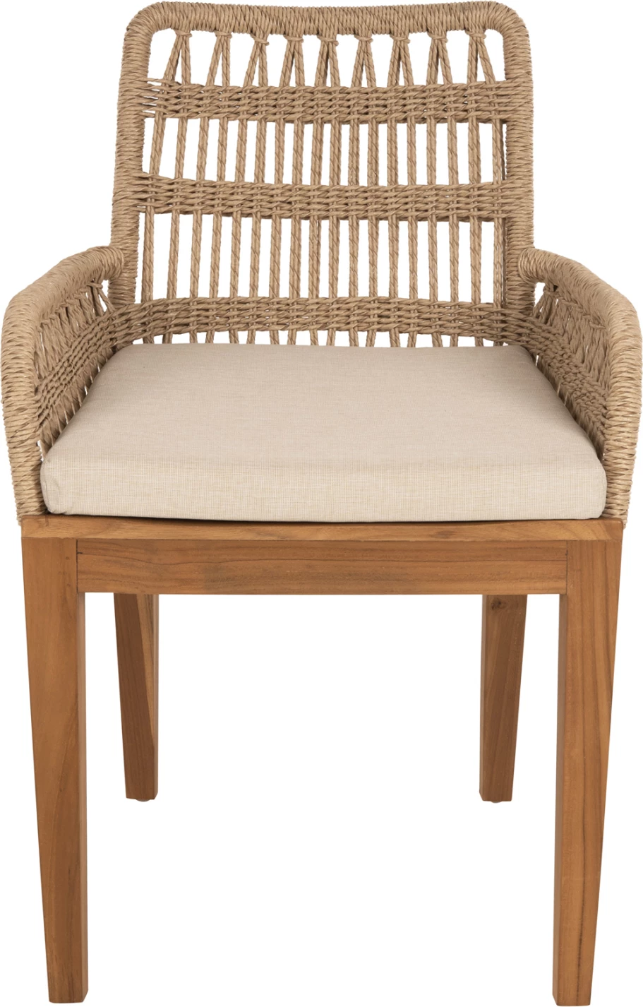 Stol STARDOM iz tikovine in vrvi v naravni barvi 57x65x83H cm