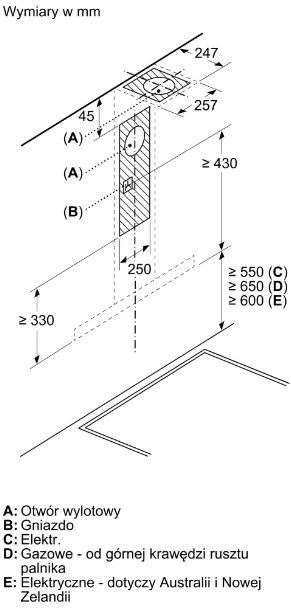 Napa kuhinjska vgradna, Bosch DWB66BC60, 60 cm, črna