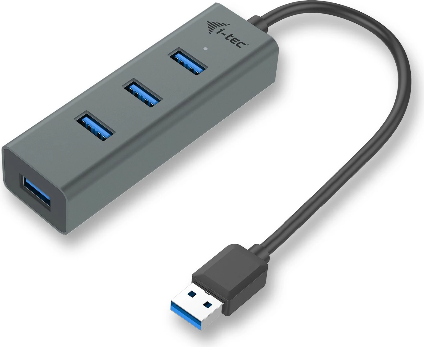 USB razdelilec z 4 vrati i-tec Metal, USB 3.0, 5000 Mbit/s, siv