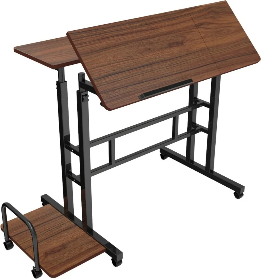 Mobilna miza z nastavljivo višino Maclean MC-124 B, 80x60 cm, višina 67–115 cm, nosilnost max 50 kg, črna