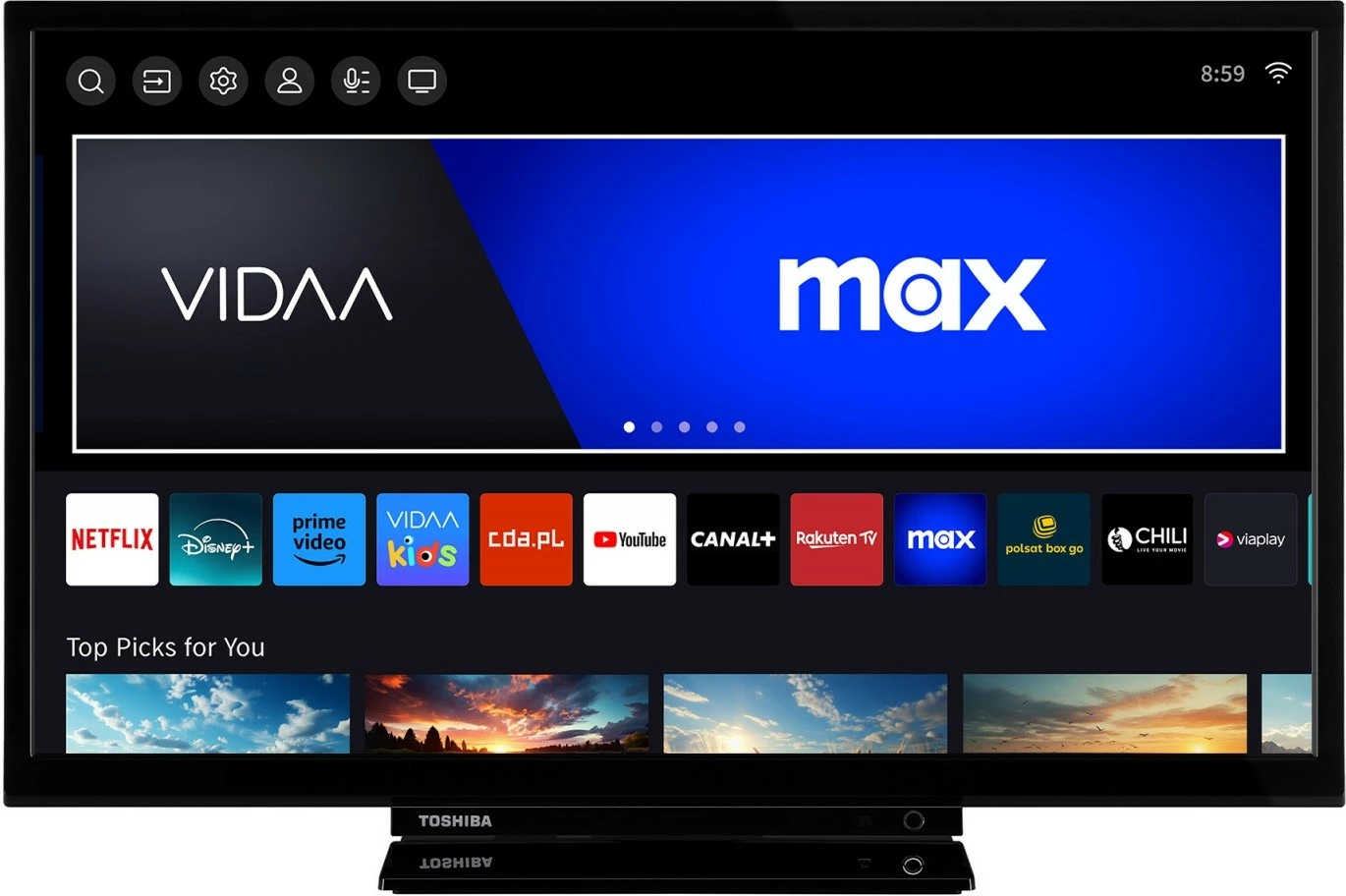 LED televizor, 24-palčni, HD Ready, Smart TV, črn Toshiba 24WV3F63DG