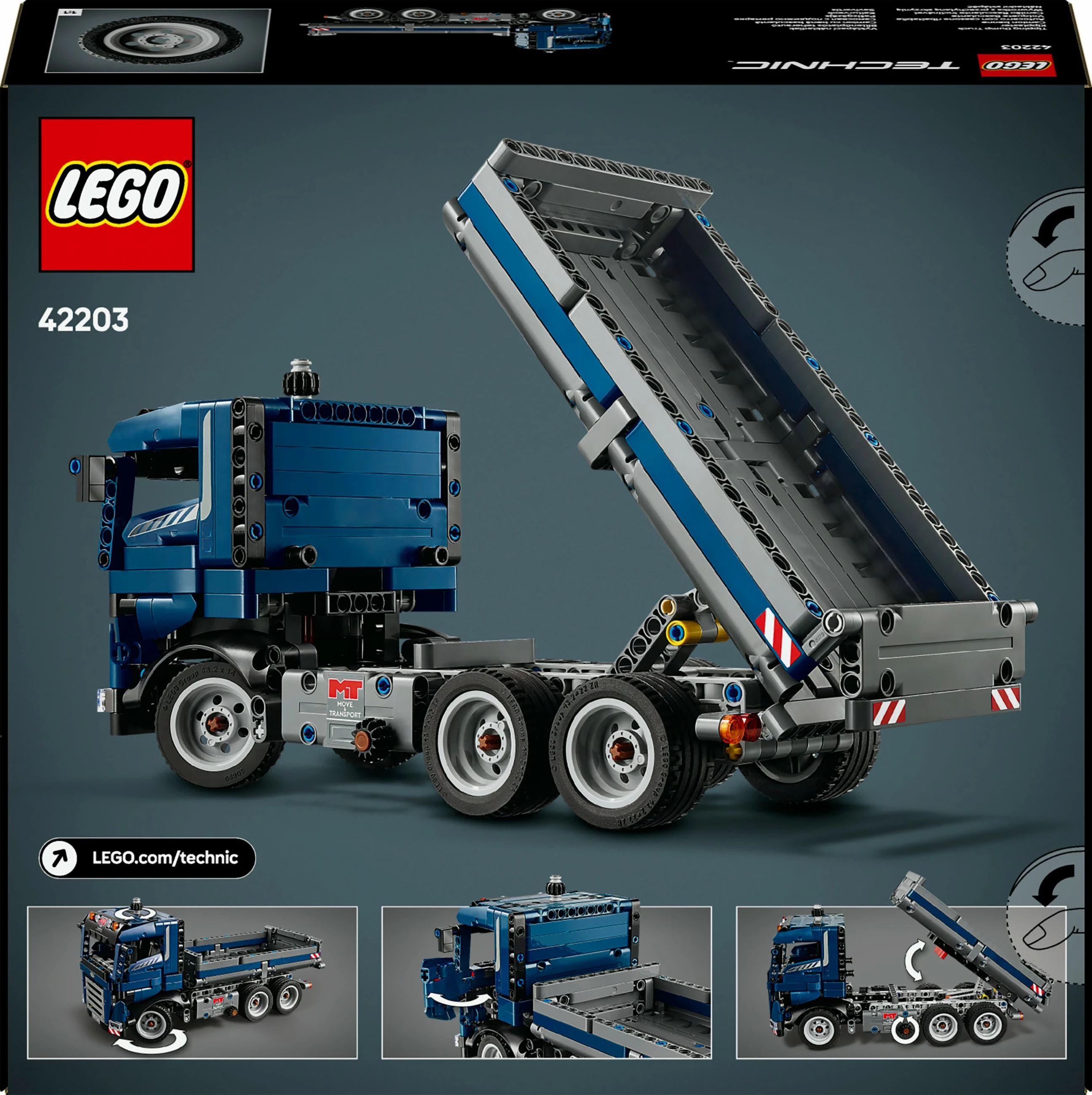 Gradbeni komplet LEGO Technic premetni tovornjak, 462 kosov, večbarven