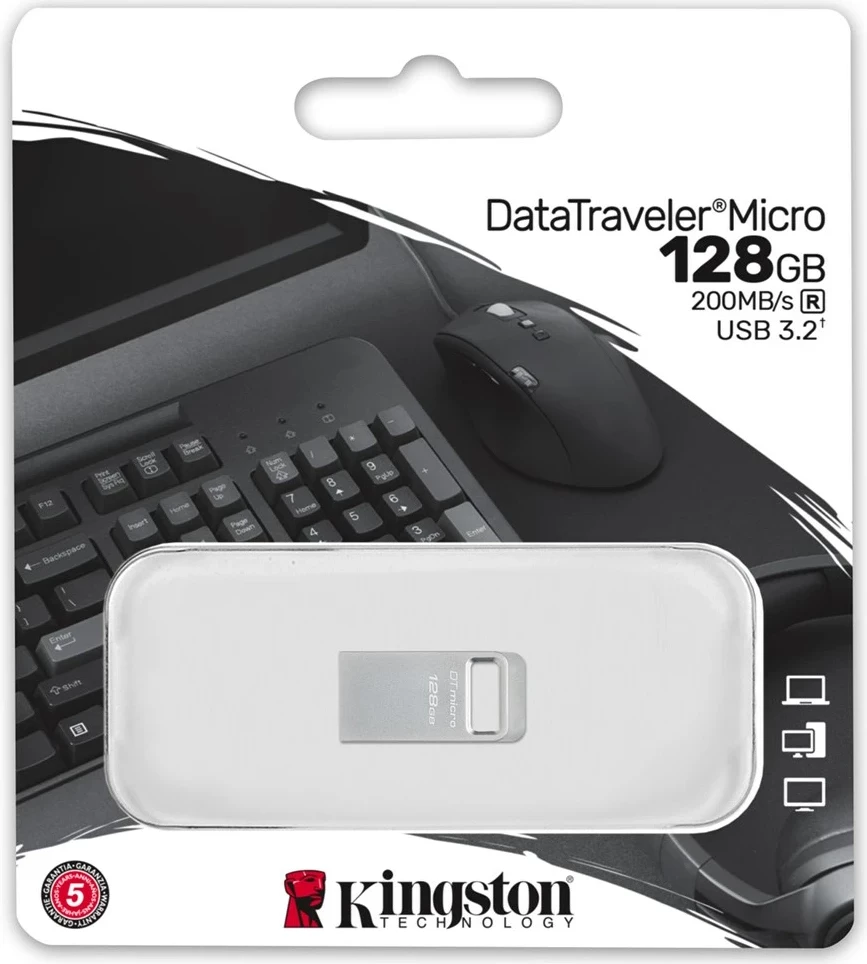 USB ključek DataTraveler 128GB, kovinska, srebrna
