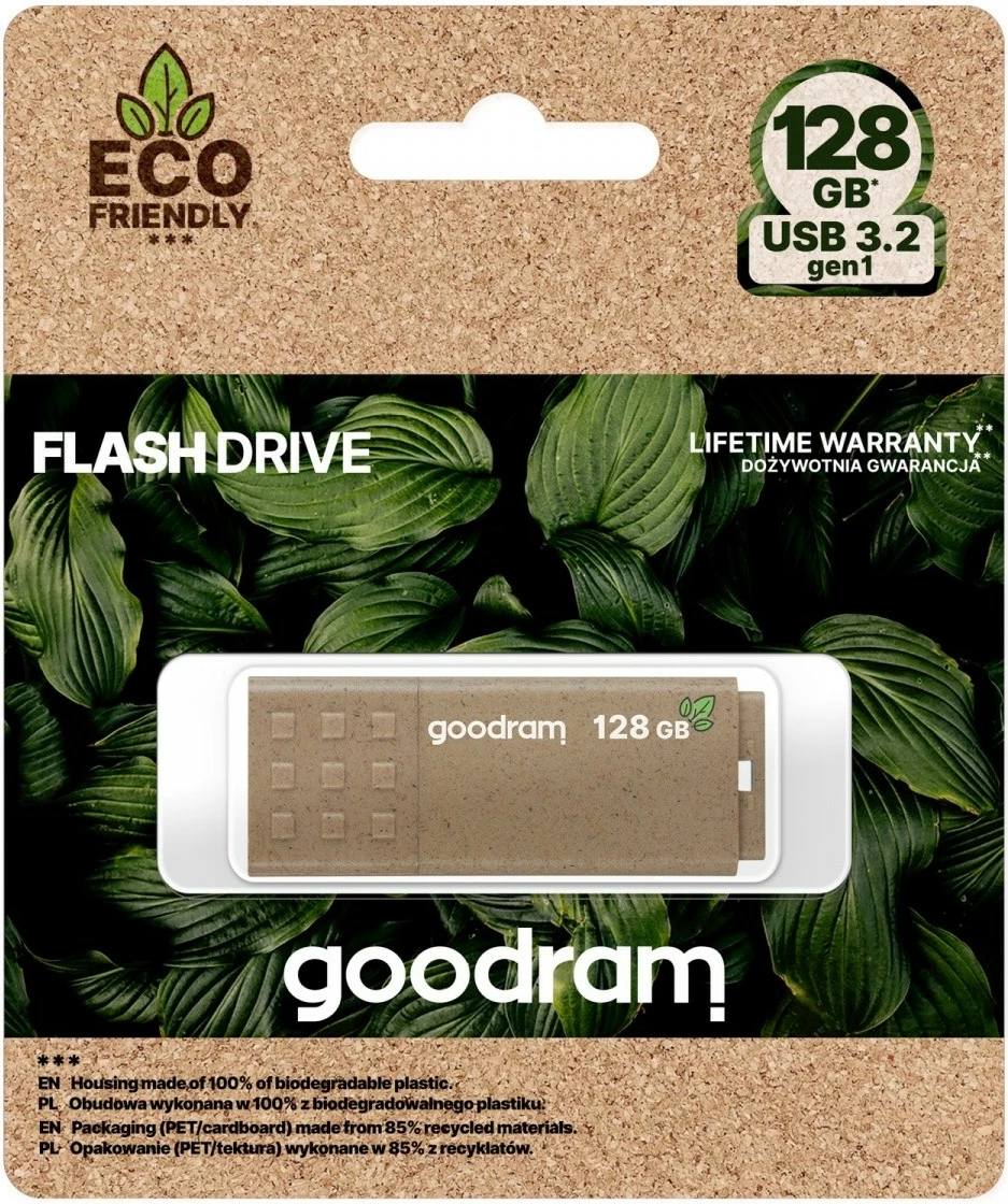 USB ključ 128 GB, USB 3.0, rjav — GOODRAM UME3 Eco Friendly