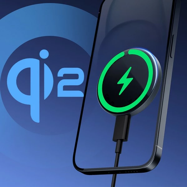 Brezžični polnilec MagSafe Qi2 AUKEY LC-MC10, 15 W, USB-C, črn