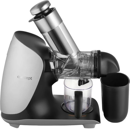 Počasen sokovnik za sadje in zelenjavo Concept Nutriboost LO7250, 200 W, 0,6 L, inox vijak, odprtina 76 mm, 65 dB, črno/krom