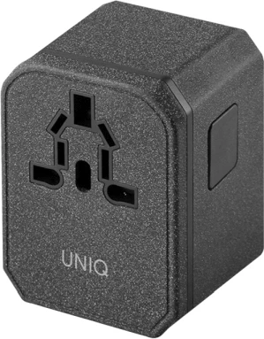 Univerzalni potovalni adapter UNIQ Voyage LITHOS Collective 33W, 2xUSB PD 18W QC 3.0, siv