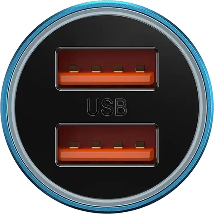 Avtomobilski polnilec Baseus Golden Contactor Max CGJM000003, 2x USB Type-A, 60W, podpora QC/PD/SCP, moder