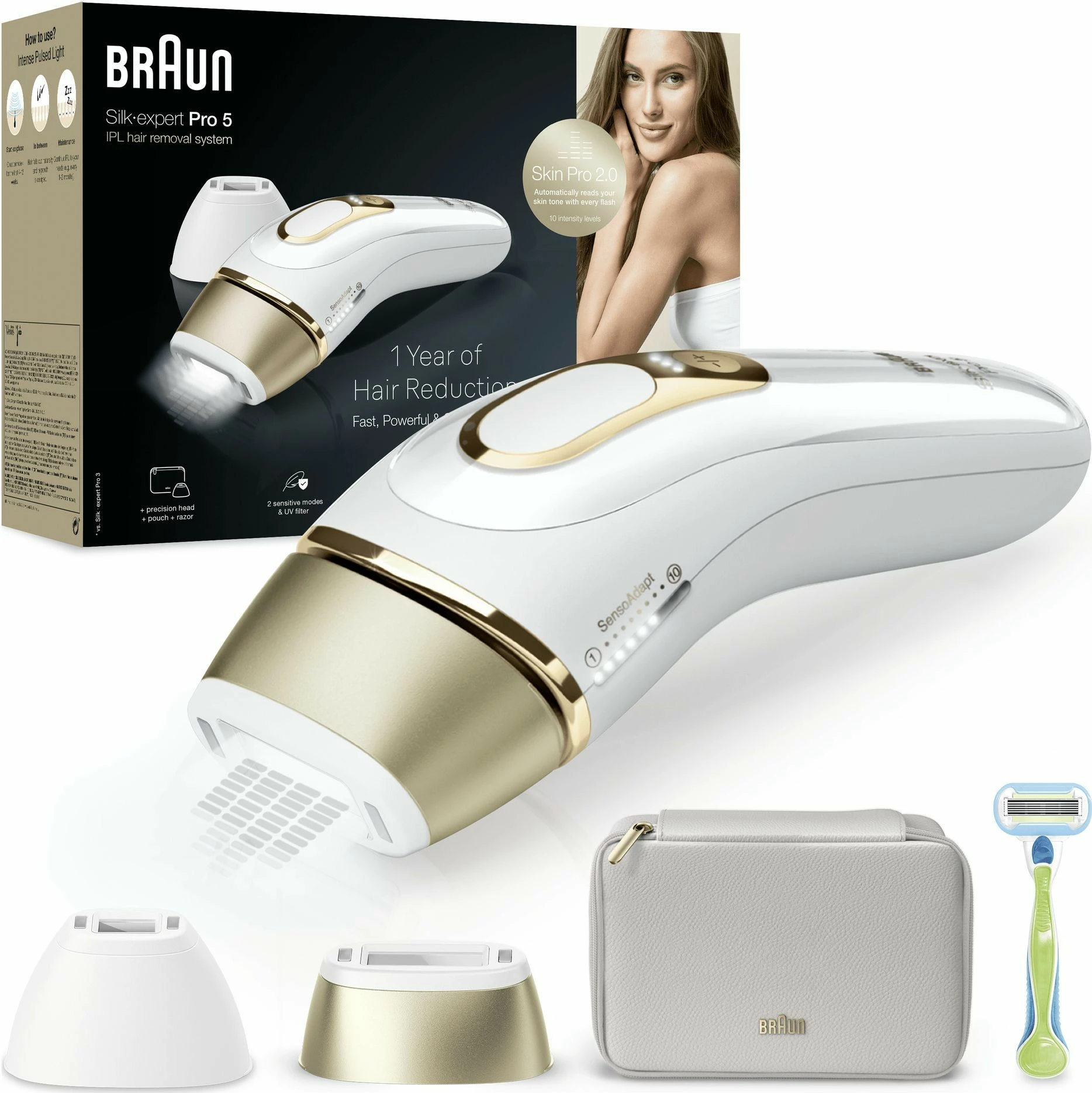 Naprava IPL za odstranjevanje dlak Braun Silk-expert Pro PL5152, bela