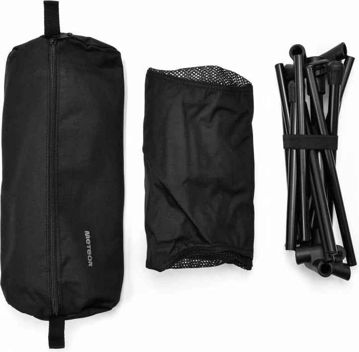 Zložljiv stol za turizem Meteor, črn