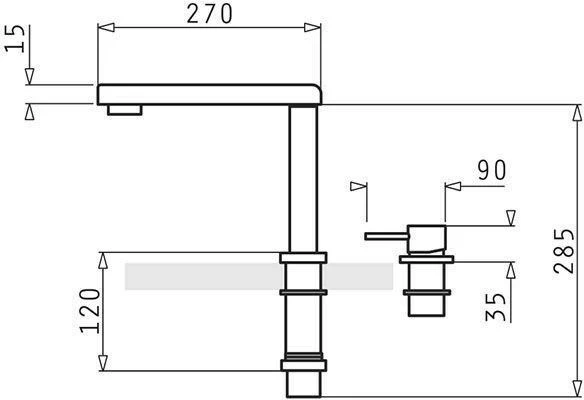 Kuhinjska armatura PYRAMIS SATELLITA 3/8', kovina, krom