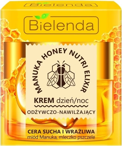 Hranilna in vlažilna krema za obraz za dan in noč za ženske, Bielenda Manuka Honey Nutri Elixir, 50 ml