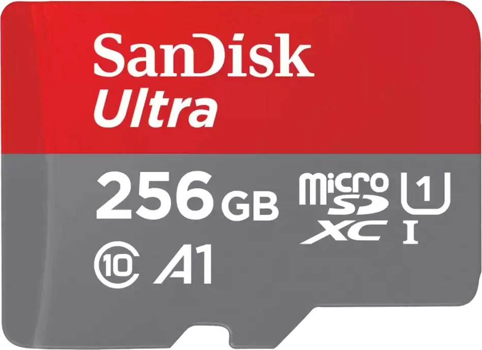Memorijska kartica 256 GB SanDisk Ultra, MicroSDXC, Class 10, UHS-I, 150 MB/s, siva, rdeča Memorijska kartica 256 GB SanDisk Ultra, MicroSDXC, Class 10, UHS-I, 150 MB/s, siva, rdeča