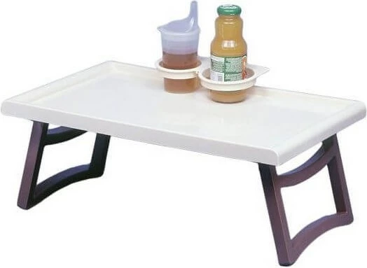 Stranska mizica za serviranje hrane z ročajem, SUNDO, bela