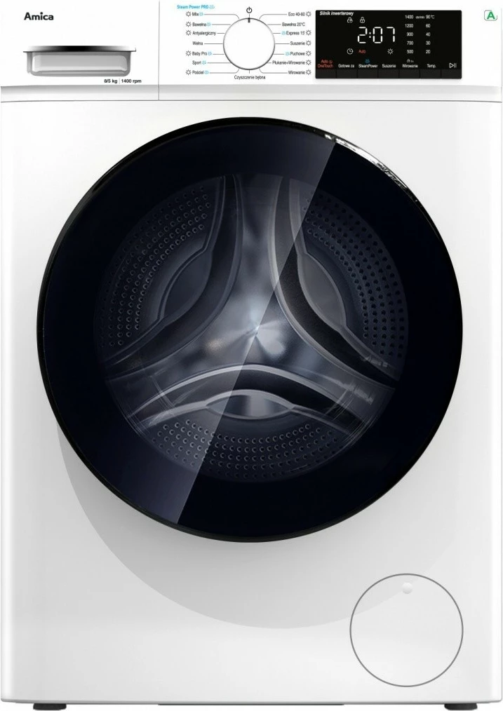Pralno-sušilni stroj Amica A1WDS8514DLiStH 8 kg/5 kg 1400 vrt/min energijski razred A, bel