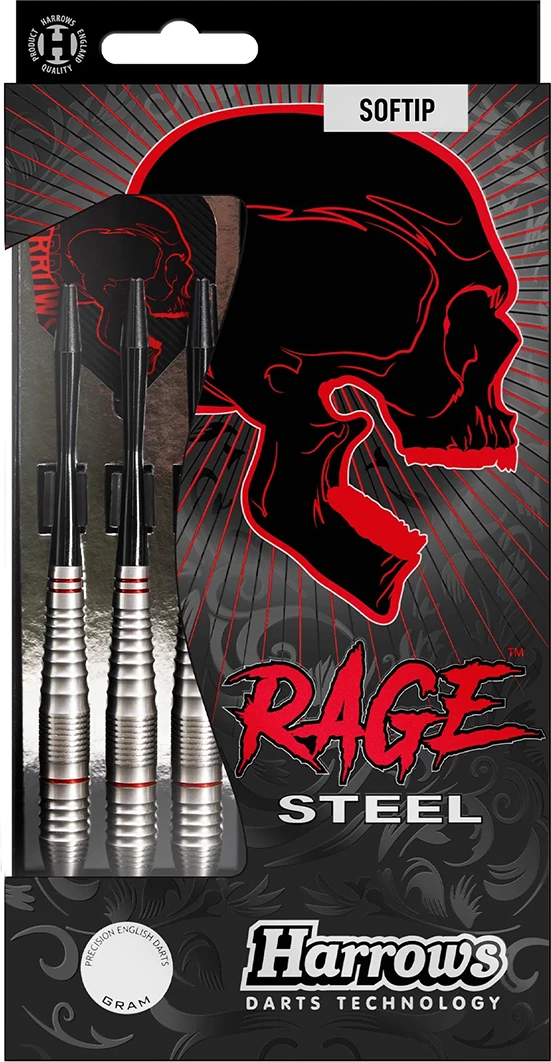 Softip puščice za elektronski pikado Harrows Rage, 18 g