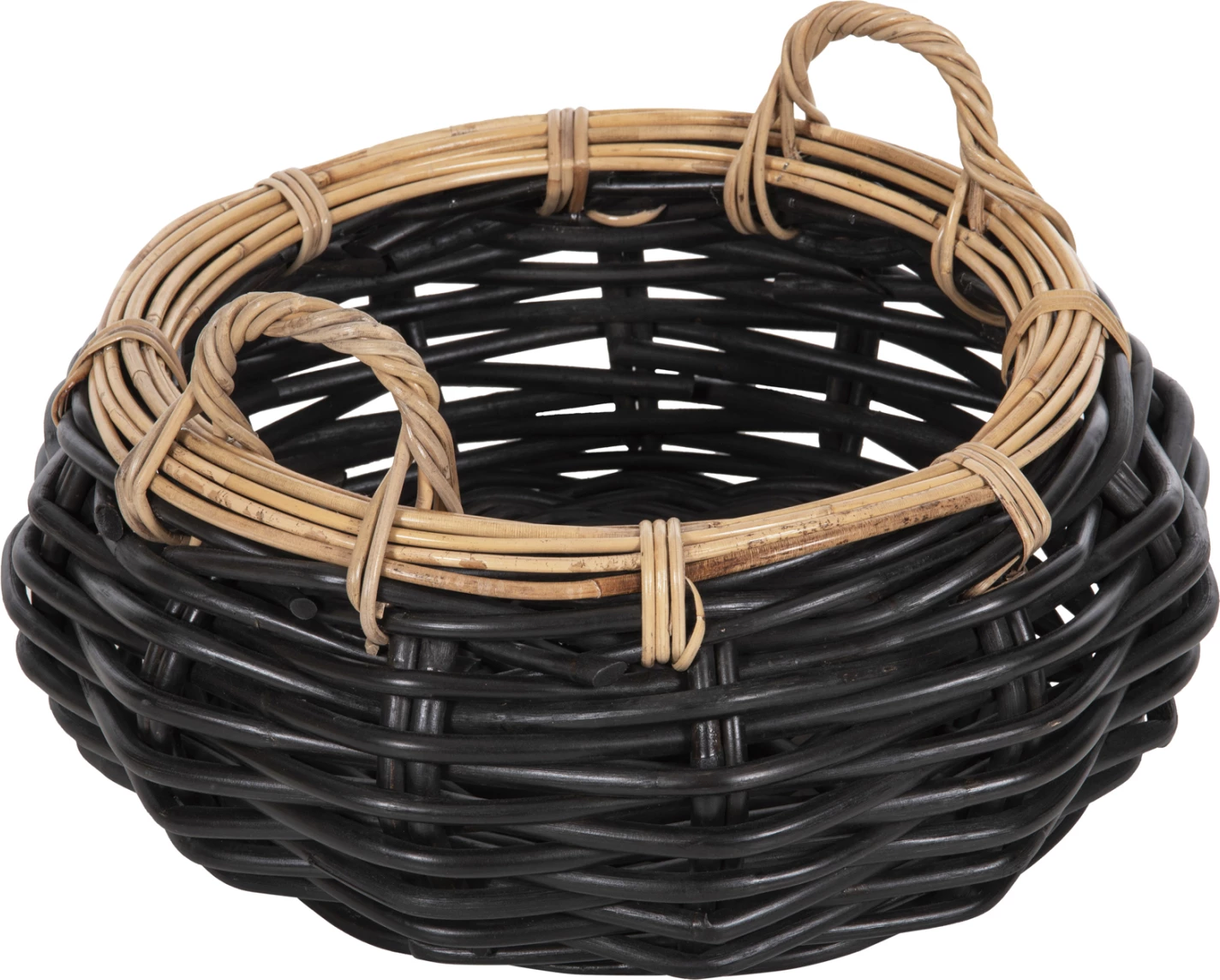 Talna košara POTTS FH4378 CL ratan v črni in naravni barvi Φ62x36Hcm