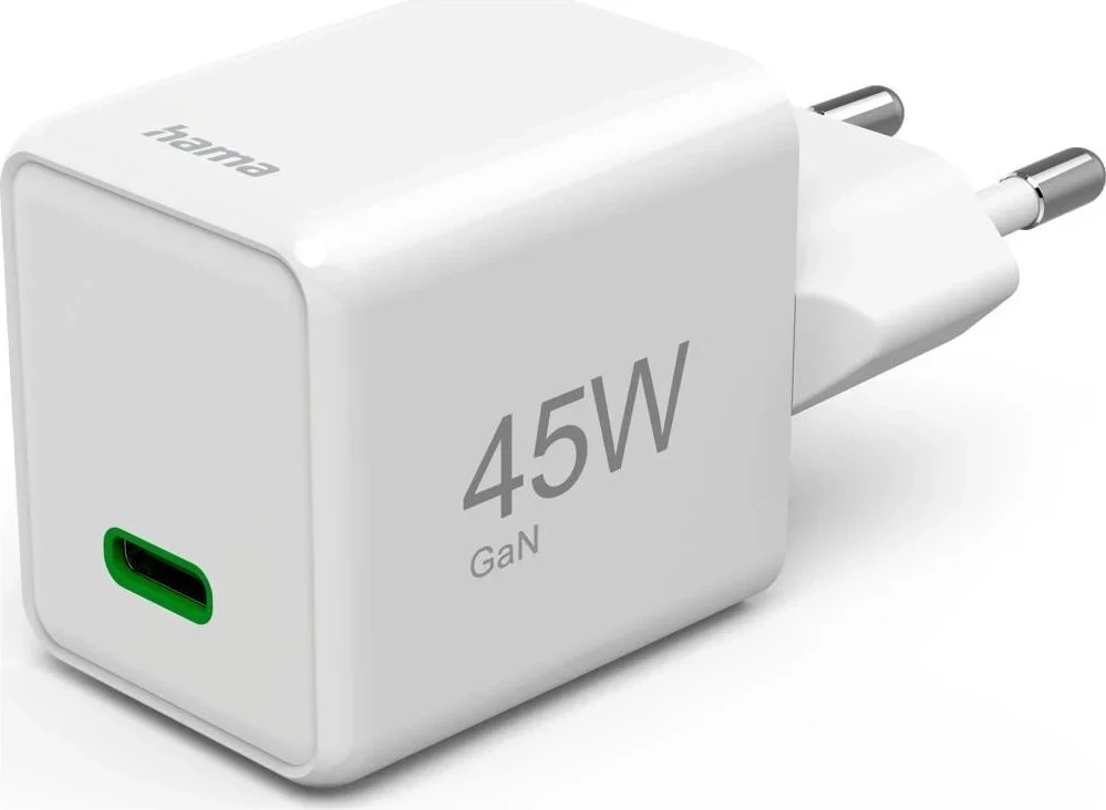 Supermini omrežni polnilec 45W GaN PD/QC, 1x USB-C, bel — Hama
