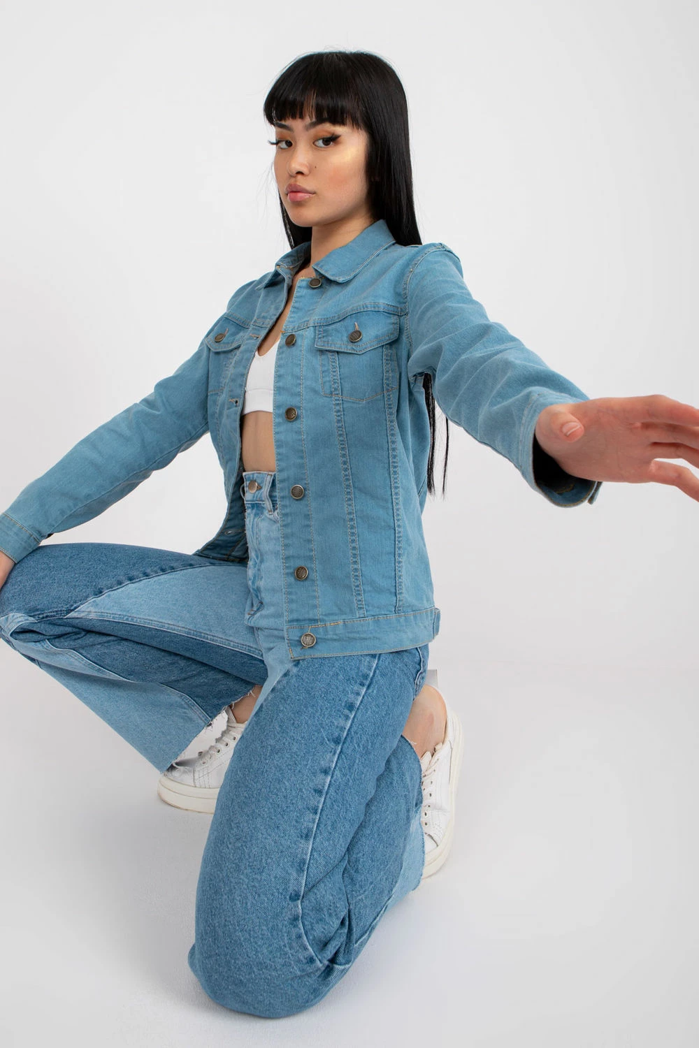 Lahka klasična jeans jakna Rue Paris 184557, modra