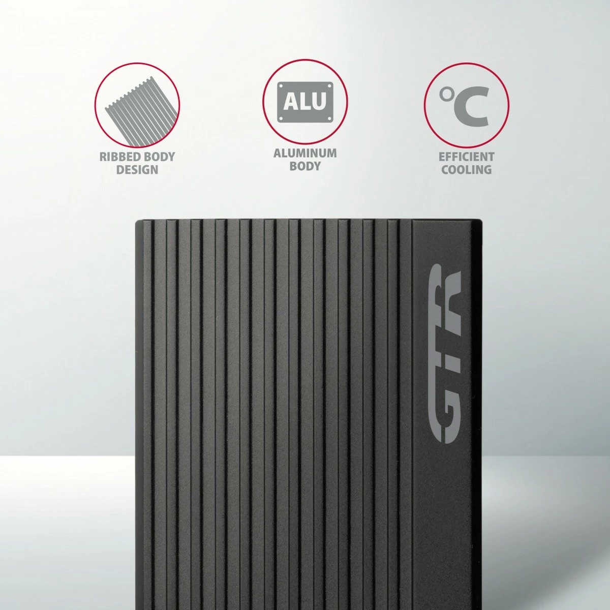 Računalniško ohišje za NVMe M.2 SSD, USB-C 3.2 Gen 2, aluminij, črn, AXAGON EEM2-GTR Računalniško ohišje za NVMe M.2 SSD, USB-C 3.2 Gen 2, aluminij, črn, AXAGON EEM2-GTR