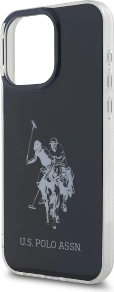 Ovitek za iPhone 15 Pro Max 6,7" U.S. Polo Assn. USHCP15XTPUHRBK, sijoč velik logotip, črn