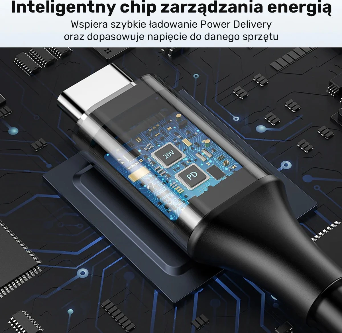 Kabel za polnjenje za prenosnik Unitek, 65W USB-C - DC5,5mm, črn